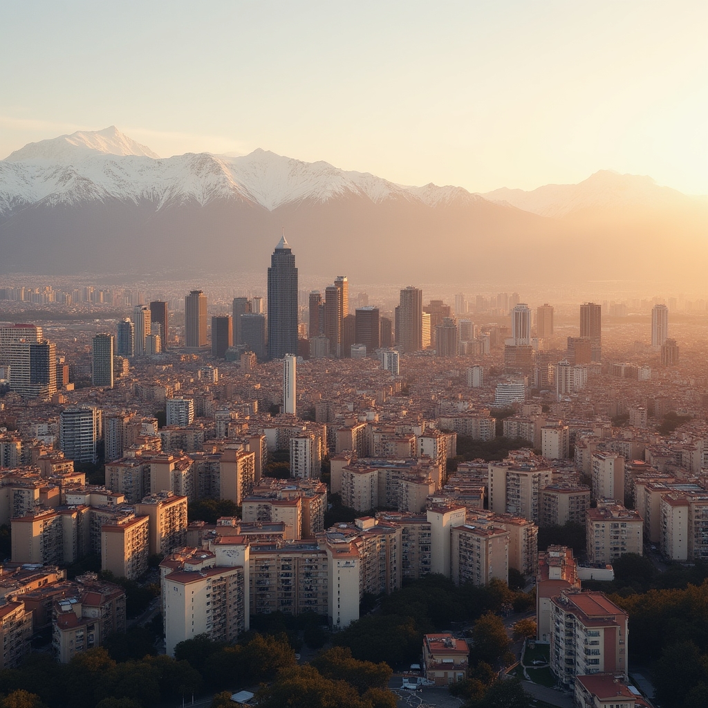 Santiago, Chile skyline with residential buildings